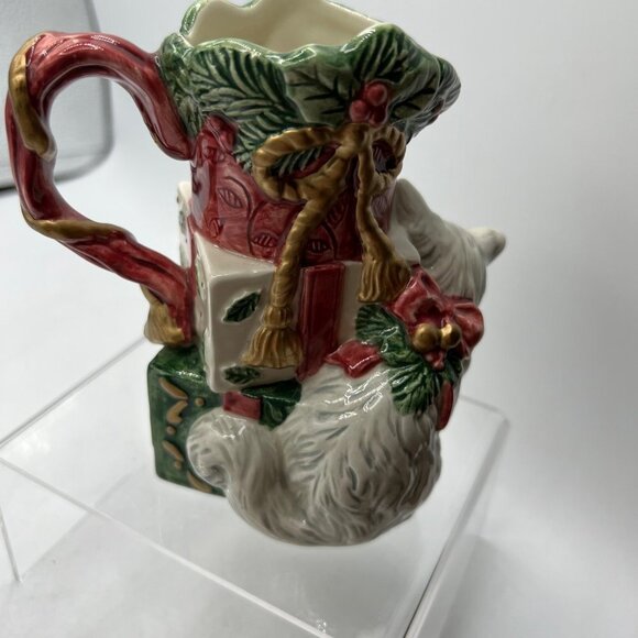 Fitz & Floyd Father Christmas Creamer Cat Kitty Christmas Gifts Vintage 1995 - Picture 5 of 6